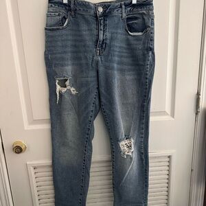 Maurices Blue Distressed Boyfriend Jeans